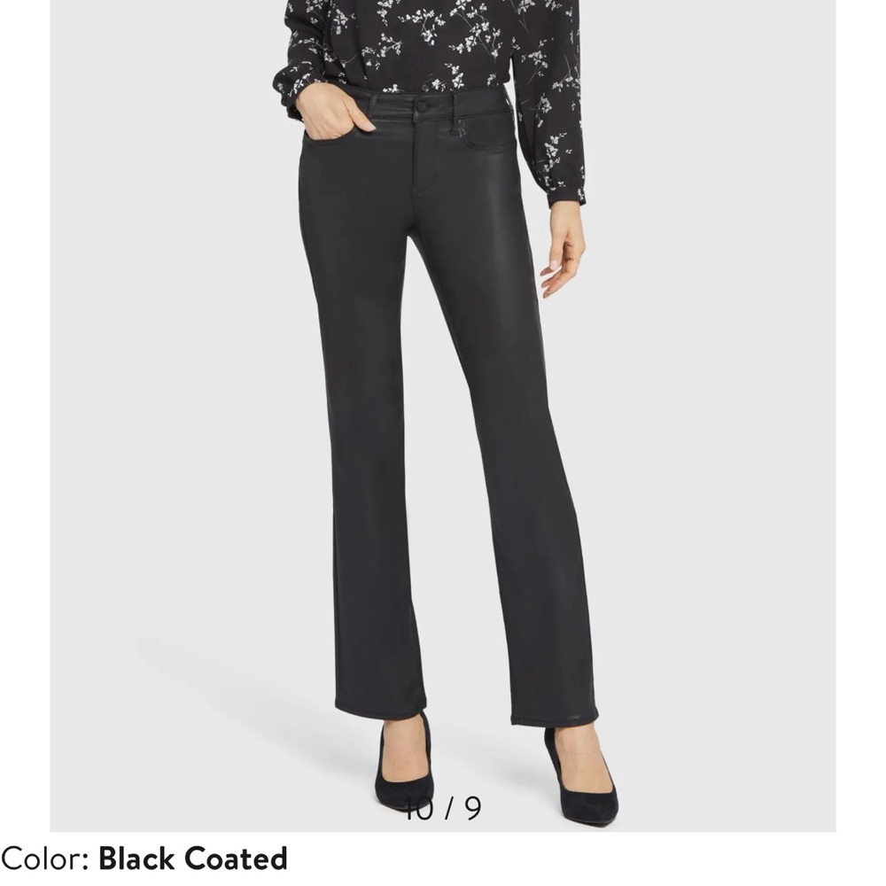 NEW NYDJ Black Coated Boot Cut Pants NWT size 16.